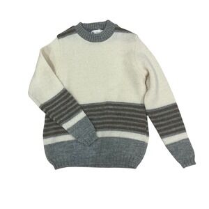 Vintage Winona Knits Mens‎ Medium Pure Wool Striped Crewneck Sweater Minnesota